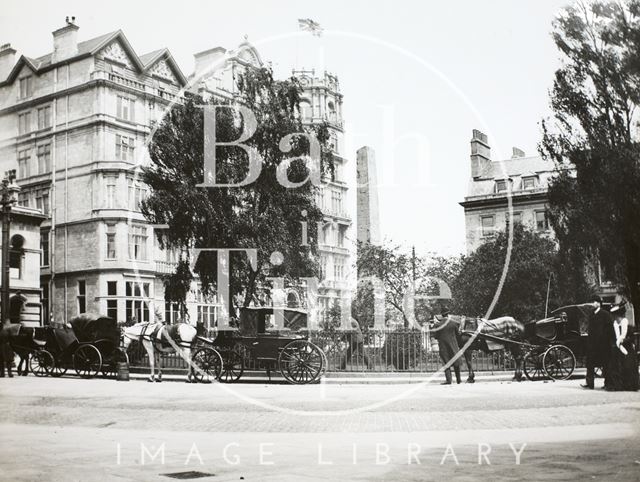 Orange Grove with horse-drawn taxis, Bath c.1910