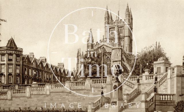 Bath Abbey and Parade Gardens c.1940