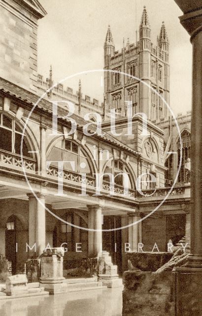 The Roman Baths and Bath Abbey c.1940