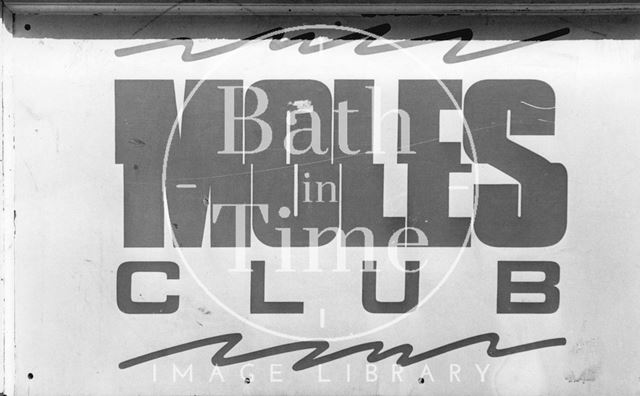 The Entrance sign for Moles Club, George Street, Bath 1987