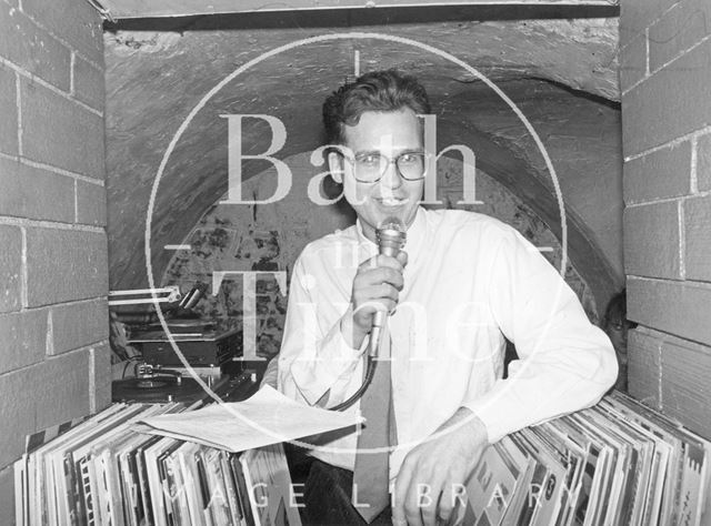 Owner Phil Andrews at Moles Club, George Street, Bath 1989