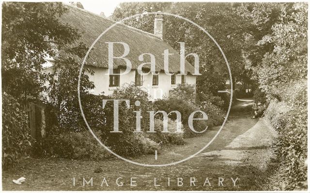 Thatched cottages in Gallox Lane, Dunster, Somerset c.1927