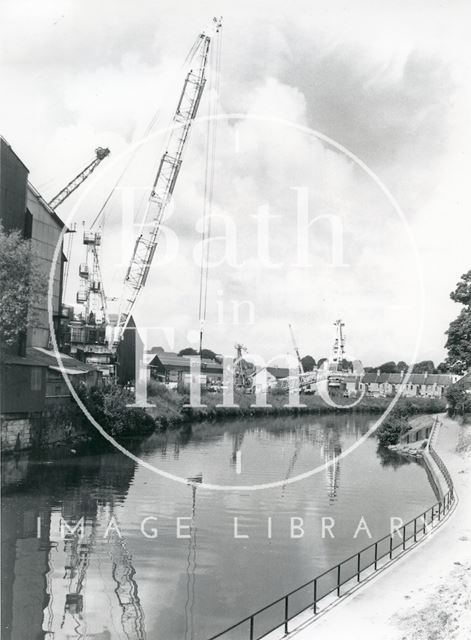 Testing new cranes at Stothert and Pitt's Newark Works, Bath 1981