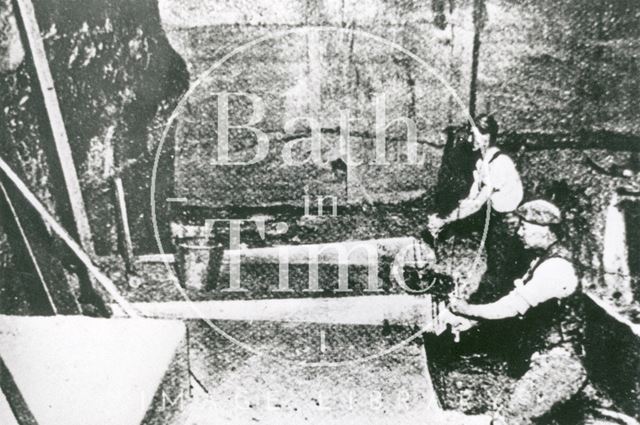 Interior of Sumsion's Monks Park Quarry, Corsham, Wiltshire c.1900