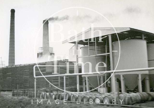 View of an unidentified factory from the last train on the Somerset and Dorset Line 1966