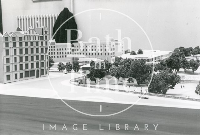 Model of proposed multi-sports centre, Recreation Ground, Bath c.1967