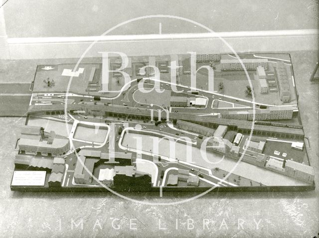 Model of the Old Bridge development, Bath c.1964