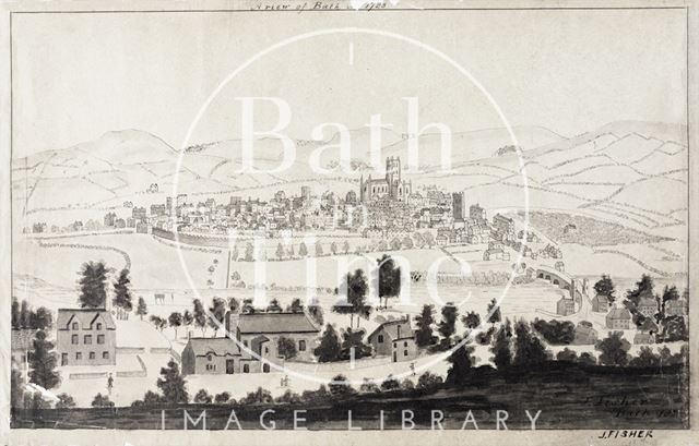 A view of Bath in 1723 from Beechen Cliff