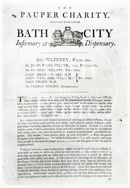 Bath City Infirmary, page 1 1792