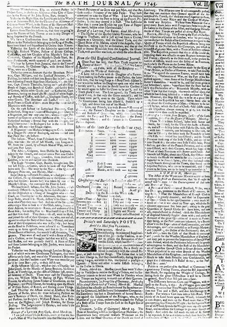 Bath Journal 1745, page 2