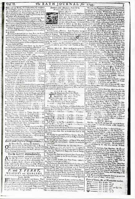 Bath Journal 1745, page 3