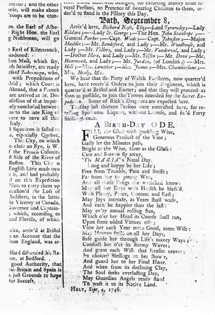 Bath Journal 1746