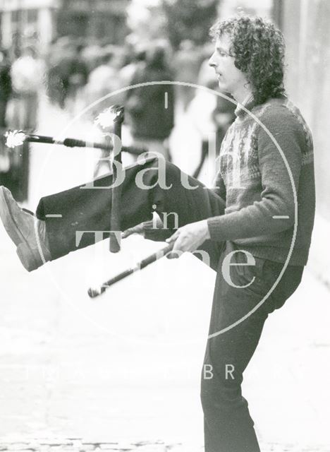 Street Entertainer in Bath, Michael Taylor 1984