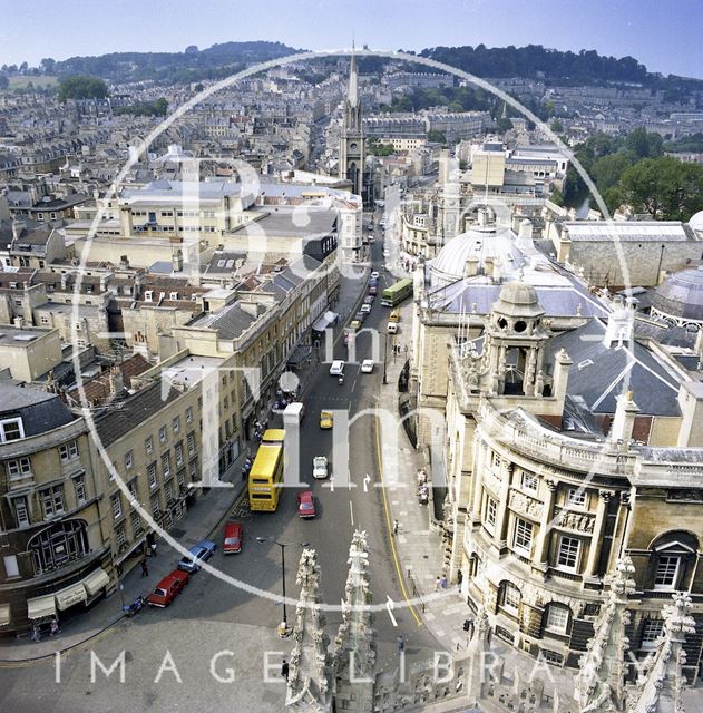 View from the top of Bath Abbey tower 1982