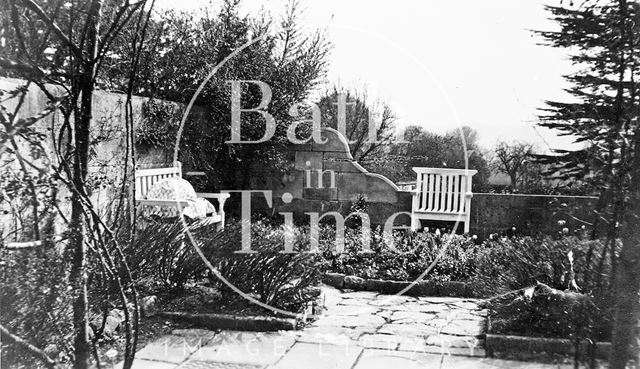 The terrace in the back garden of the Priory, Weston Lane, Bath c.1910