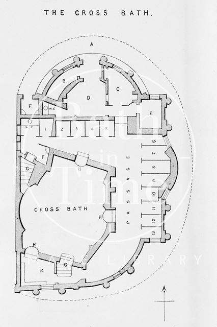 Plan of the Cross Bath as modified by Manners, Bath 1854-1855