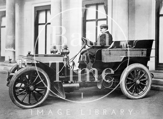 A large early car outside an unidentified grand house in the Bath area c.1910?