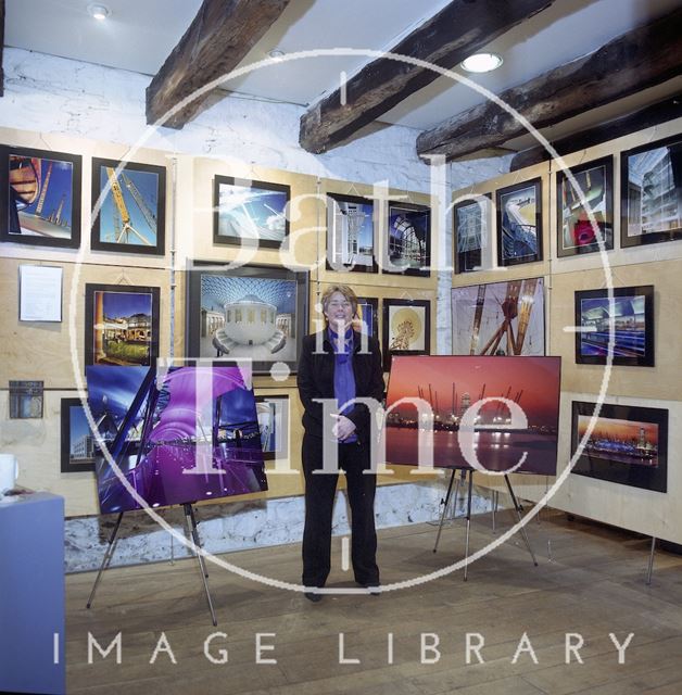 Photographer Mandy Reynolds at her exhibition at the Architectural Centre 2002