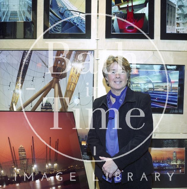 Photographer Mandy Reynolds at her exhibition at the Architectural Centre 2002