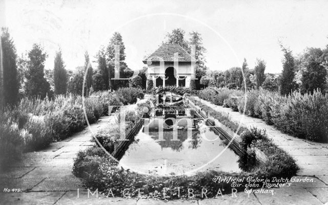 The artificial water in the Dutch garden at Hartham Park, Wiltshire c.1910