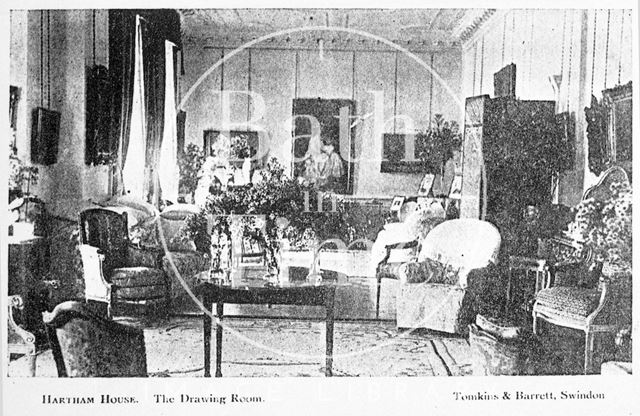 The drawing room at Hartham House, Wiltshire c.1910