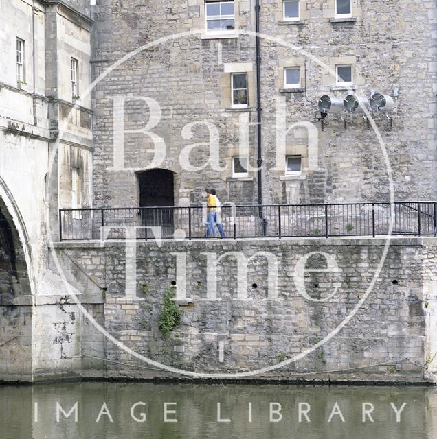 The steps down from Argyle Street to Pulteney Weir, Bath 1985