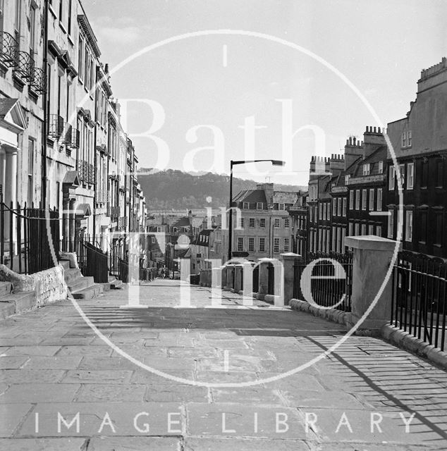 The high pavement at Belvedere, Bath c.1977