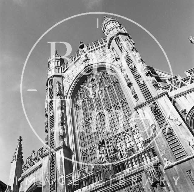 The west front of Bath Abbey c.1977