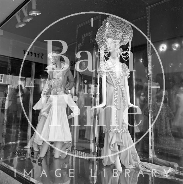 Mannequins in a shop window in Milsom Street, Bath c.1977