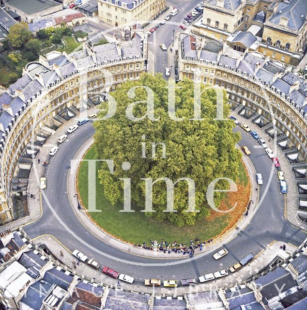 Aerial view of the Circus, Bath c.1980