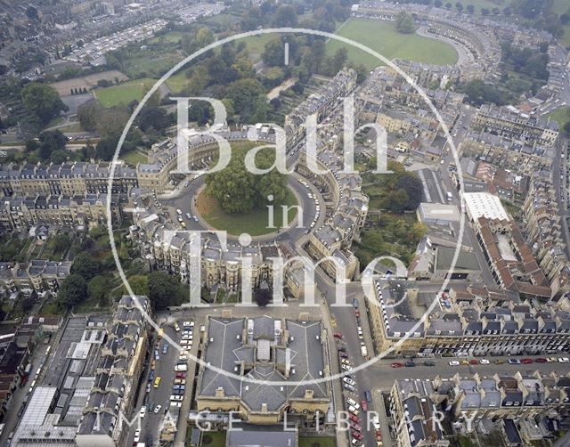 Aerial view of The Circus, Bath c.1980