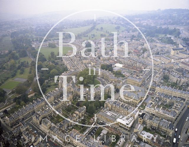 Aerial view of The Circus, Bath c.1980