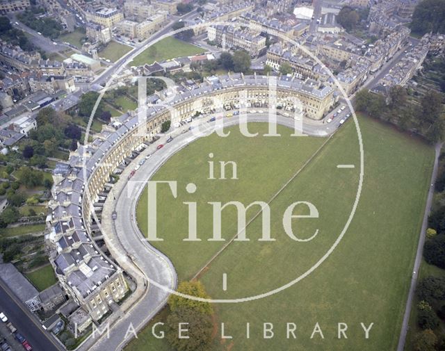 Aerial view of Royal Crescent, Bath c.1980