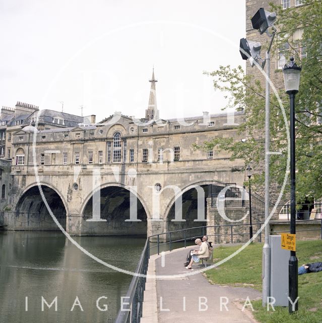 Pulteney Bridge and weir, Bath 1985