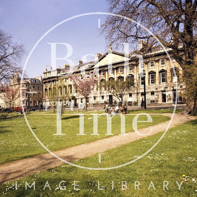 Queen Square, Bath in the spring c.1975