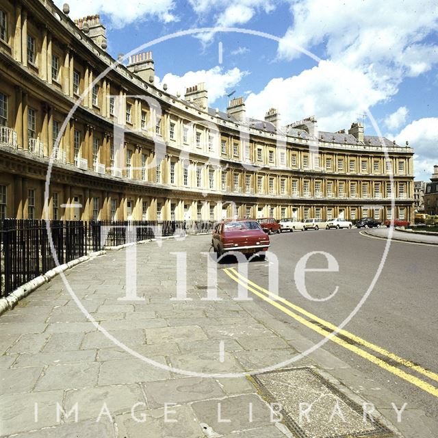 The Circus, Bath showing recent stone cleaning work, Bath c.1975