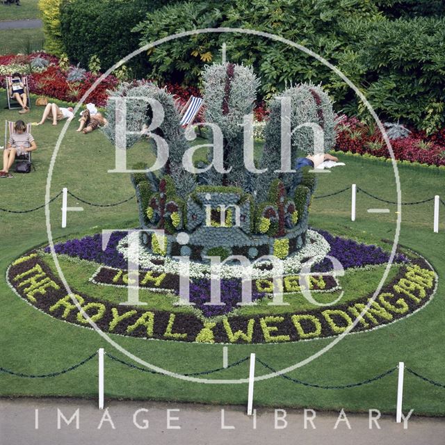 Floral Display in Parade Gardens for the Royal Wedding, Bath 1981