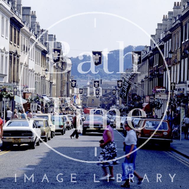 Milsom Street decorated for the Royal Wedding, Bath 1981