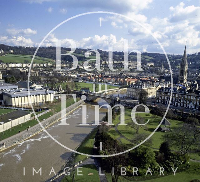 View of Parade Gardens, Bath from the Empire Hotel 1974