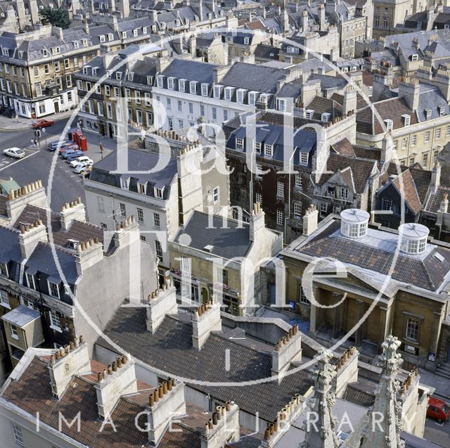 View of York Street from the tower of Bath Abbey c.1976