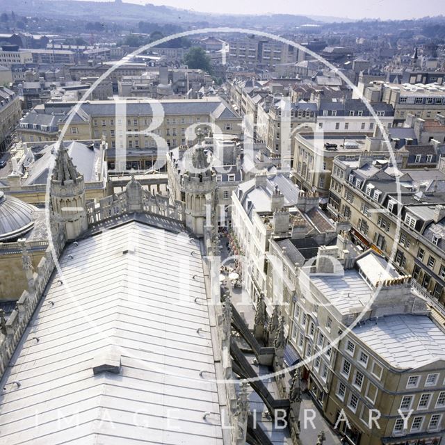 View towards Arlington House from the tower of Bath Abbey c.1980