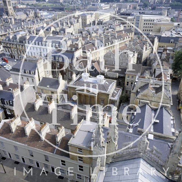 View of York Street from the tower of Bath Abbey c.1980