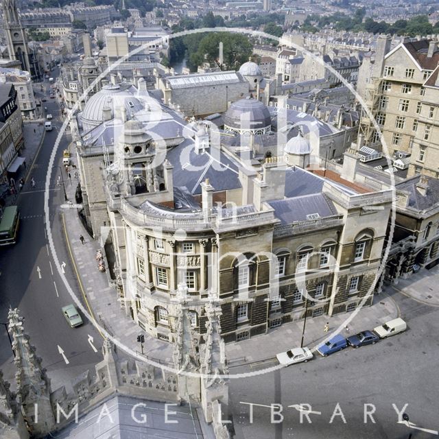 Looking down onto the Guildhall, Bath c.1980