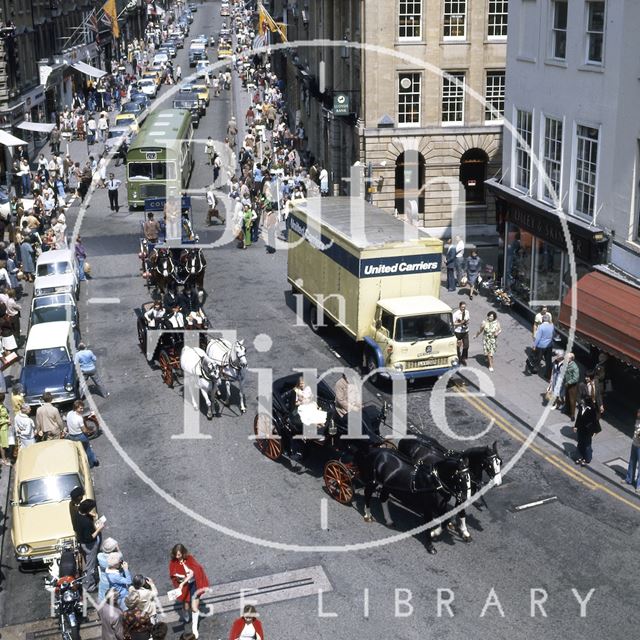 Parade on Milsom Street for the opening of Bath Festival c.1975