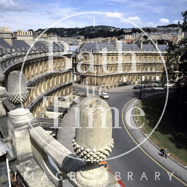 View from the rooftop of The Circus, Bath c.1975