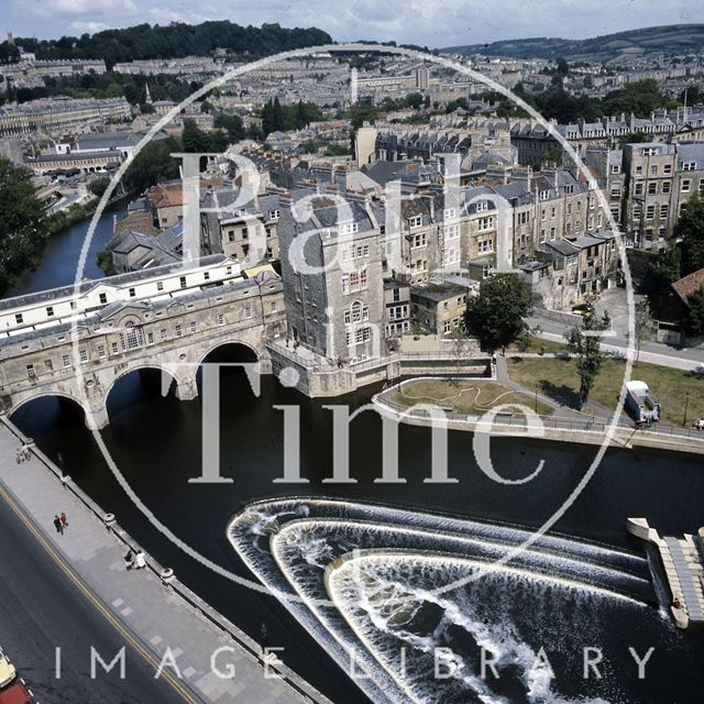 The weir and Pulteney Bridge, Bath c.1975