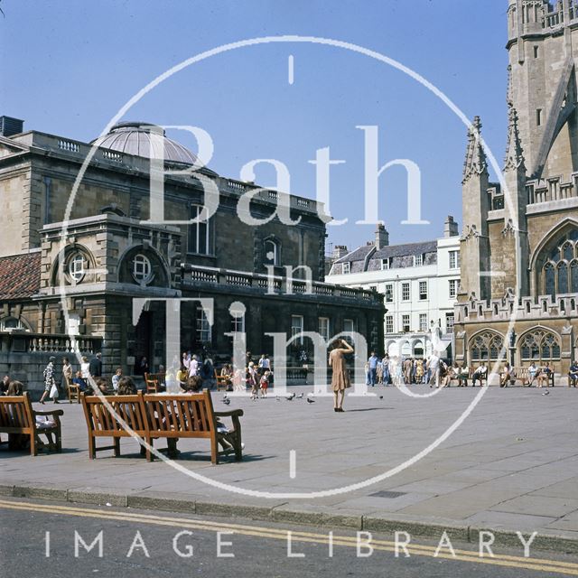 Kingston Parade and the Roman Baths entrance hall, Bath c.1975