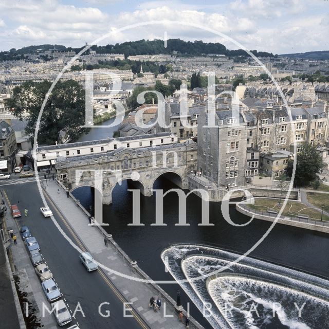 The weir and Pulteney Bridge, Bath c.1975