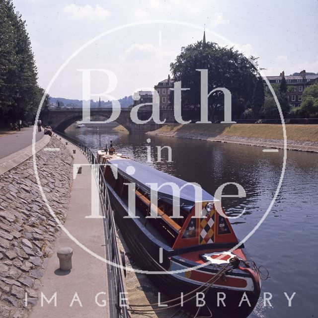 Canal boat on the River Avon, Bath c.1975