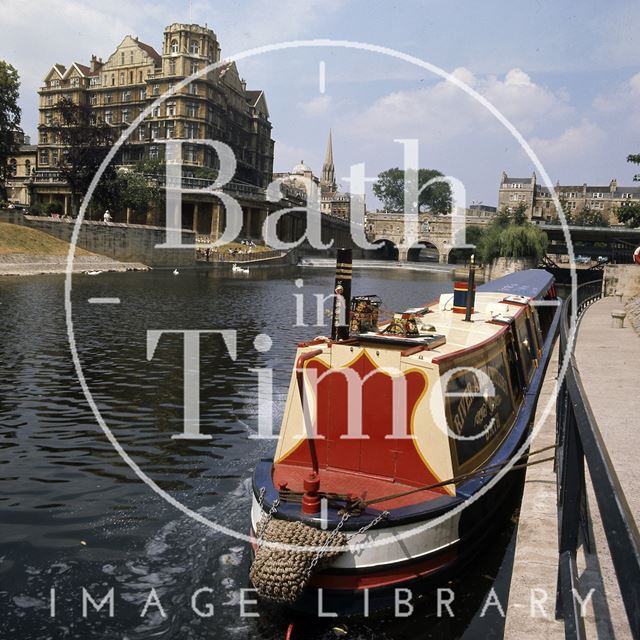 Canal boat on the River Avon, Bath c.1975